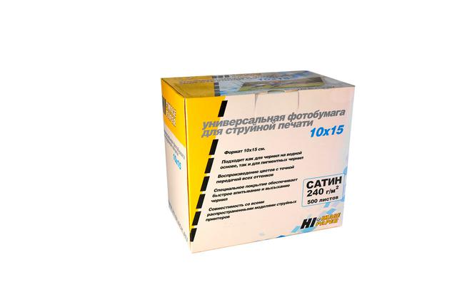 Фотобумага Hi-Image Paper атласная (сатин) односторонняя, 10х15 см, 240 г/ м2, 500л.