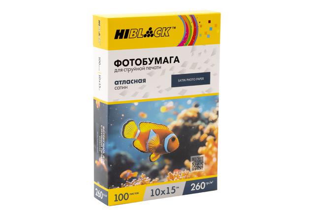 Фотобумага Hi-Black атласная (сатин) односторонняя, 10х15 см, 260 г/ м2, 100 л.