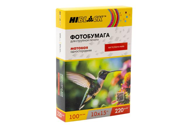 Фотобумага Hi-Black матовая односторонняя, 10x15 см., 220 г/ м2, 100 л.