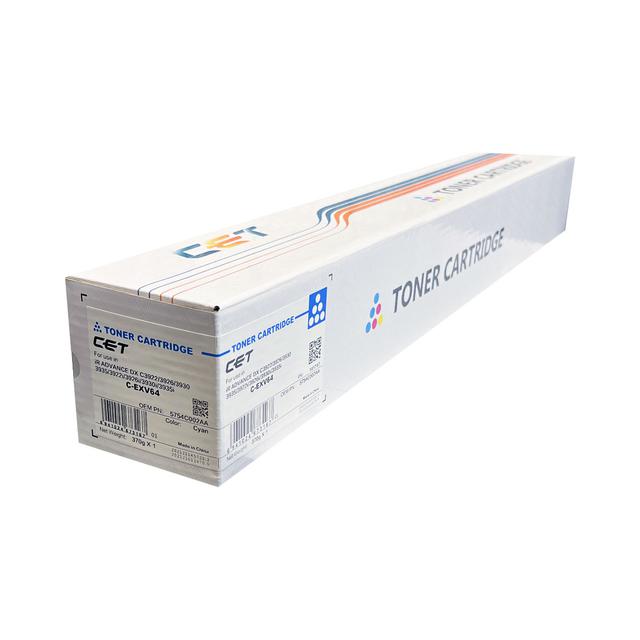 Тонер-картридж для CANON iR ADVANCE DX C3922/C3926/C3930/ C-EXV64 (25,5K,370г,синий,CPP,TF8) (CET),  CET141747