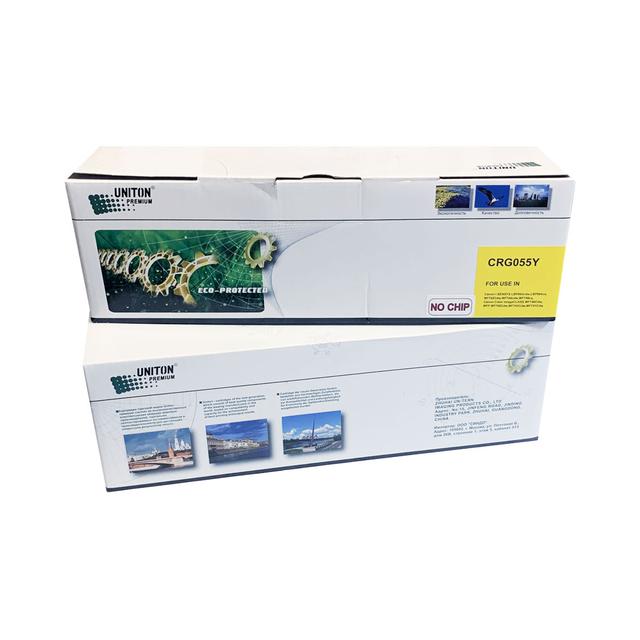 Картридж для CANON LBP-663/664/MF746/742/744  Cartridge 055 желтый (2,1K) БЕЗ ЧИПА!!! UNITON Premium GREEN LINE (Eco Protected)