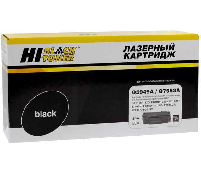 Картридж Hi-Black (HB-Q5949A/ Q7553A) для HP LJ 1160/ 1320/ P2015/  Canon 715, Универс, 3,5K