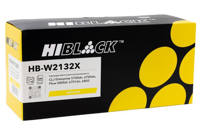 Картридж Hi-Black (HB-W2132X) для HP CLJ Enterprise 5700dn/ 6700dn/ Flow 5800zf/ 6701dn/ 6800, Y, 6K