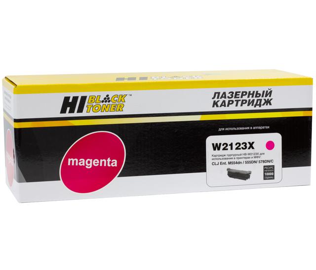 Картридж Hi-Black (HB-W2123X) для HP CLJ Enterprise M554dn/ 555DN/ 555x/ 578f/ 578DN, M, 10K, б/ ч