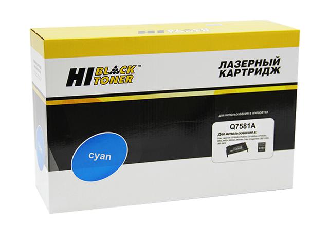 Картридж Hi-Black (HB-Q7581A) для HP CLJ 3800/ CP3505/ Canon MF8450, Восстановленный, C, 6K