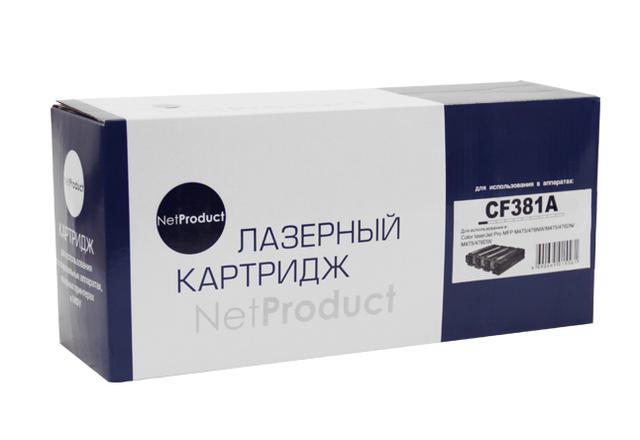 Картридж NetProduct (N-CF381A) для HP CLJ Pro MFP M476dn/ dw/ nw, №312A, C, 2,7K