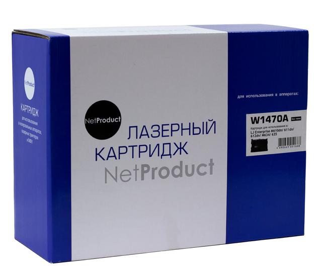 Картридж NetProduct (N-W1470A) для HP LaserJet Enterprise M610dn/ 611dn/ 612dn/ M634/ 635, 10,5K, б/ ч