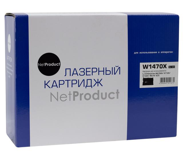 Картридж NetProduct (N-W1470X) для HP LaserJet Enterprise M610dn/ 611dn/ 612dn/ M634/ 635, 25,2K, б/ ч