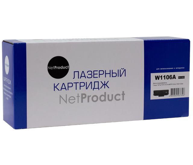 Картридж NetProduct (N-W1106A) для HP Laser 107a/ 107r/ / MFP135a/ 135r/ 135w/ 137, 1K (без чипа)