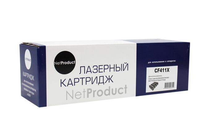 Картридж NetProduct (N-CF411X) для HP CLJ M452DW/ DN/ NW/ M477FDW/ 477DN/ 477FNW, C, 5K