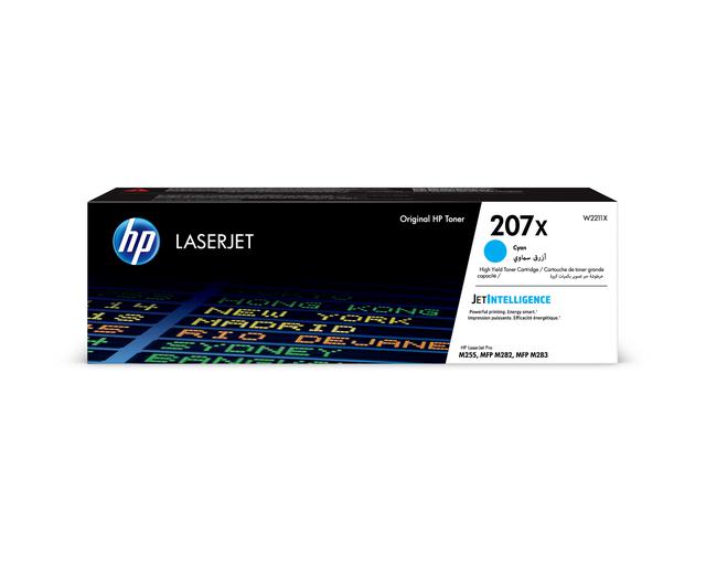 Картридж лазерный HP 207X для HP M255/ MFP M282/ M283, 2,45К (О) голубой W2211X