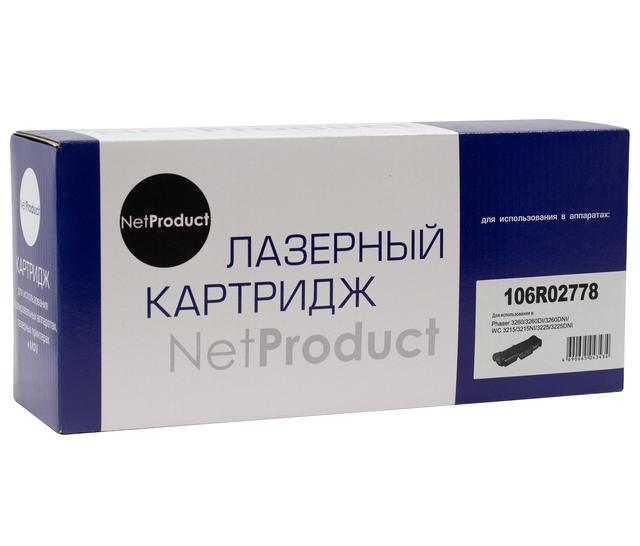 Тонер-картридж NetProduct (N-106R02778) для Xerox Phaser 3052/ 3260/ WC 3215/ 3225, 3K(новая прошивка)