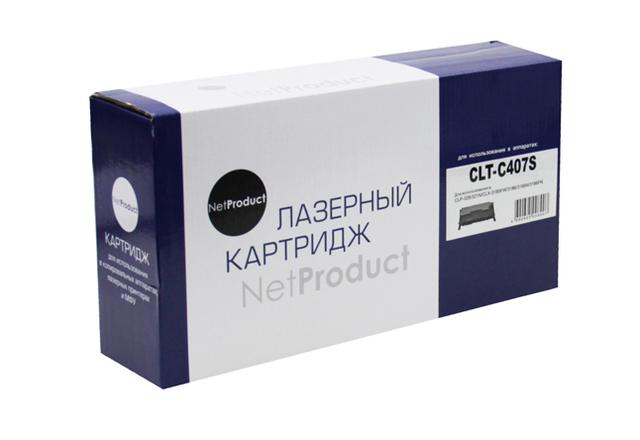 Тонер-картридж NetProduct (N-CLT-C407S) для Samsung CLP-320/ 320n/ 325/ CLX-3185, C, 1K