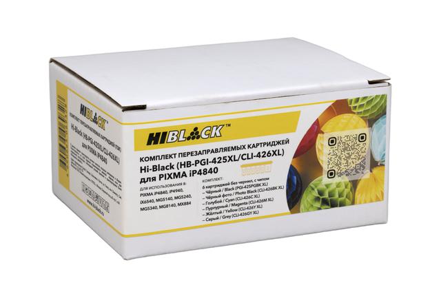 Комплект ПЗК Hi-Black (PGI-425/ CLI-426 XL) для Canon PIXMA IP4840, 6 цв