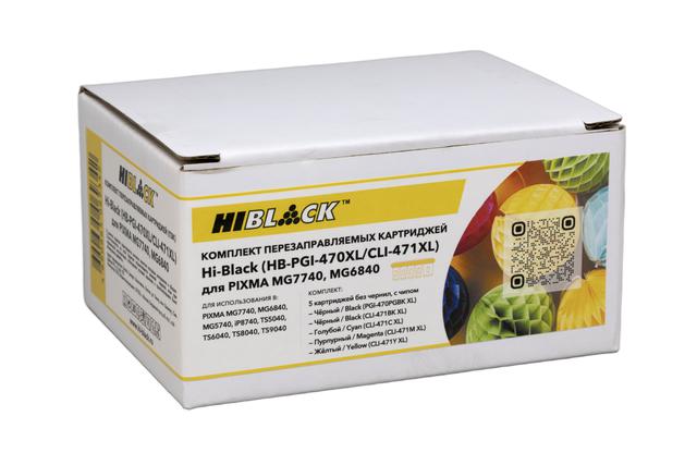 Комплект ПЗК Hi-Black (PGI-470/ CLI-471 XL) для Canon PIXMA MG6840, 5 цв