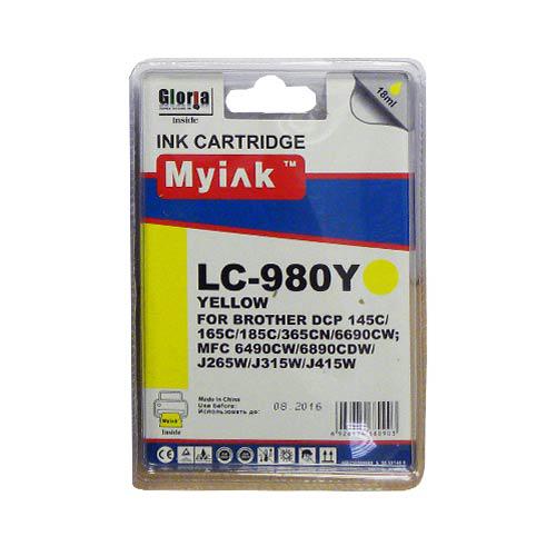Картридж для Brother DCP-145C/6690CW/MFC-250C (LC980Y) Yellow  (18ml, Dye) MyInk