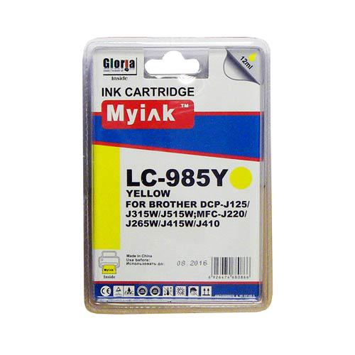Картридж для Brother DCP-125/315W/515W/MFC-265W/410/415W (LC39/985Y) Yellow (12 ml, Dye) MyInk  SAL