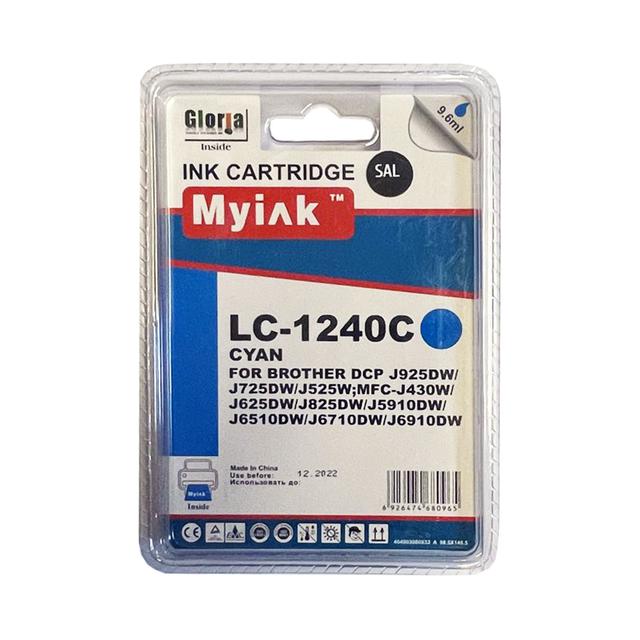 Картридж для Brother MFC-J6510/6710/6910 (LC1240C) Cyan (9,6ml, Dye) MyInk SAL