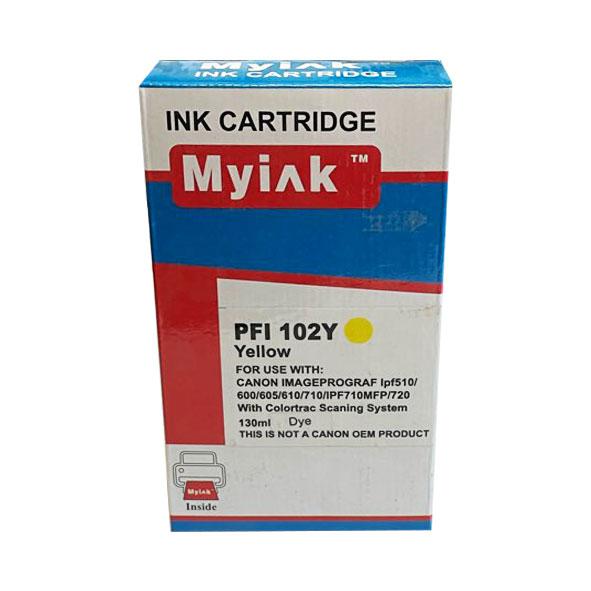 Картридж для CANON  PFI-102Y IPF 500/600/700 Yellow (130ml, Dye) MyInk