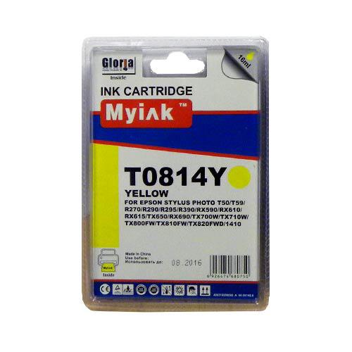 Картридж для (T0814/T0824) EPSON R270/390/RX590/TX700/1410 Yellow (16ml, Dye) MyInk