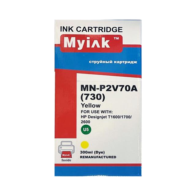 Картридж для (HP 730) HP Designjet T1600/T1700/T2600 P2V70A (R) Yellow (300ml, Dye) MyInk