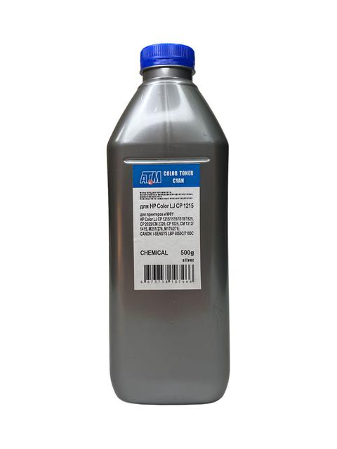 Тонер для HP Color LJ CP 1215/1515/1525/ СМ1312/CM1415/CP1025/2025 (фл,500,синий,Chemical) Silver ATM