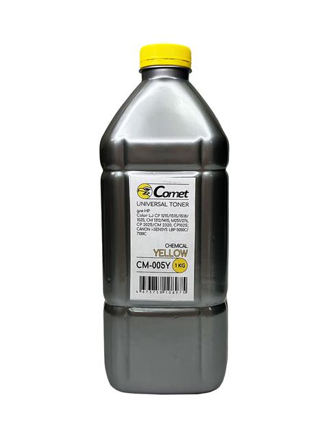 Тонер для HP Color Универсал тип CM-005Y (фл,1кг,желтый,Chemical,COMET) Silver ATM