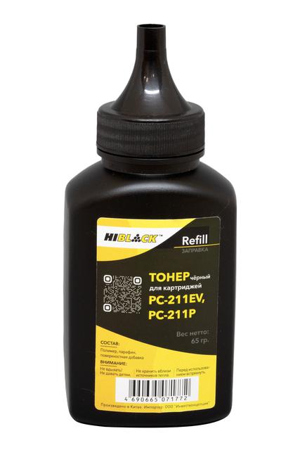 Тонер Hi-Black Refill для Pantum PC-211EV/ PC-211P, Bk, 65 гр., флакон