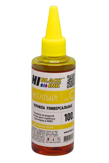 Чернила Hi-Black Универсальные для Canon (Тип C-V1), Y, 0,1 л.