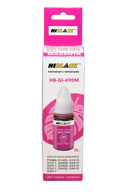 Контейнер с чернилами Hi-Black (HB-GI-490M) для Canon G1400/ 2400/ 3400, M, 70ml