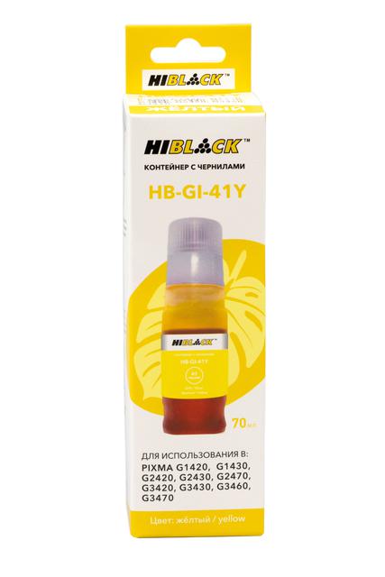 Контейнер с чернилами Hi-Black (HB-GI-41Y) для Canon G1430/ 2430/ 3430, Y, 70ml