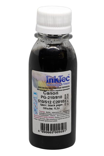 Чернила InkTec (C2010) для Canon PG-210/ 810/ 510/ 512, Пигментные, Bk, 0,1 л.