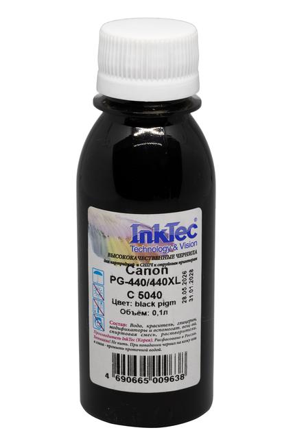 Чернила InkTec (C5040) для Canon PG-440/ 440XL, Пигментные, Bk, 0,1 л.