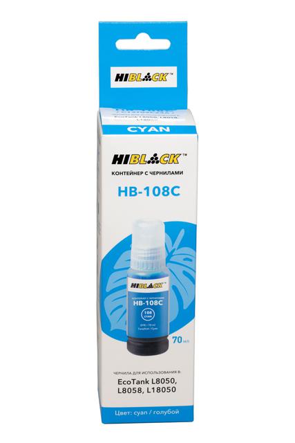 Контейнер с чернилами Hi-Black (HB-108) для Epson L8050/ L18050, C, 70ml