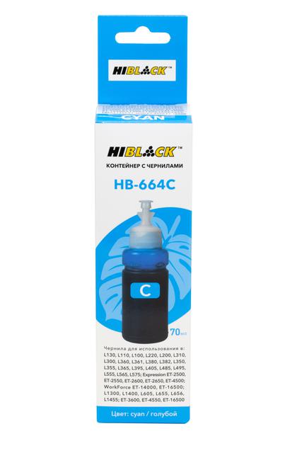 Контейнер с чернилами Hi-Black (HB-664C) для Epson L130/ L310/ L405/ L655, C13T66424A, C, 70ml