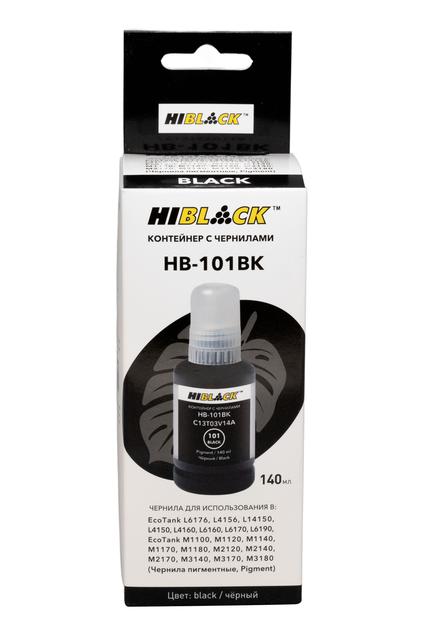 Контейнер с чернилами Hi-Black (HB-E101) для Epson EcoTank L4150/ 4160, BK pigm, 140ml