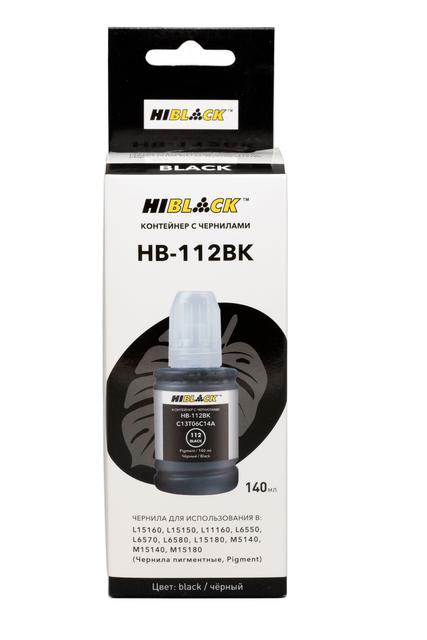 Контейнер с чернилами Hi-Black (HB-112) для Epson L6550/ 6570, BK, pigm, 140ml
