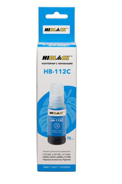 Контейнер с чернилами Hi-Black (HB-112) для Epson L6550/ 6570, C, pigm, 70ml