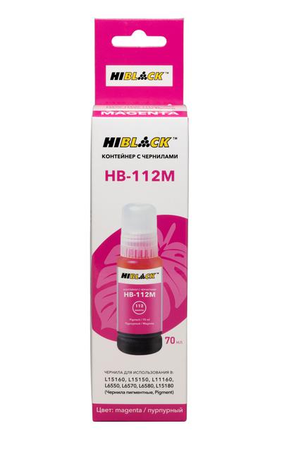 Контейнер с чернилами Hi-Black (HB-112) для Epson L6550/ 6570, M, pigm, 70ml