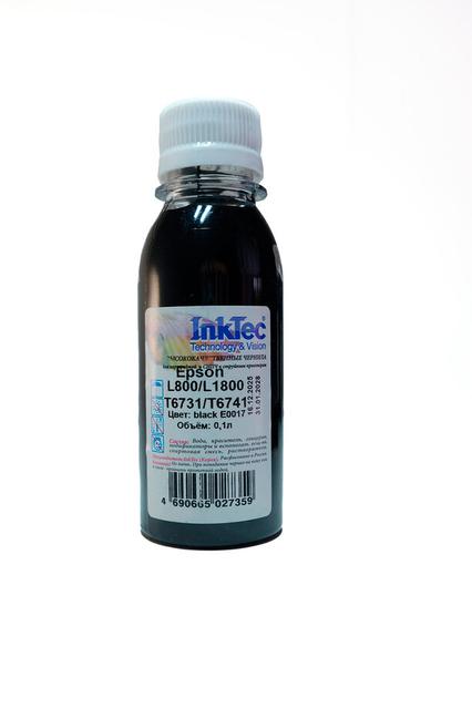 Чернила InkTec (E0017) для Epson L800/ L1800 (T6731/  T6741), Bk, 0,1 л.