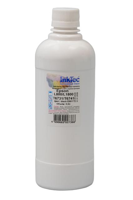 Чернила InkTec (E0017) для Epson L800/ L1800 (T6731/  T6741), Bk, 0,5 л.