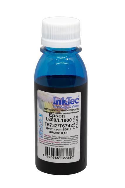 Чернила InkTec (E0017) для Epson L800/ L1800 (T6732/  T6742), C, 0,1 л.