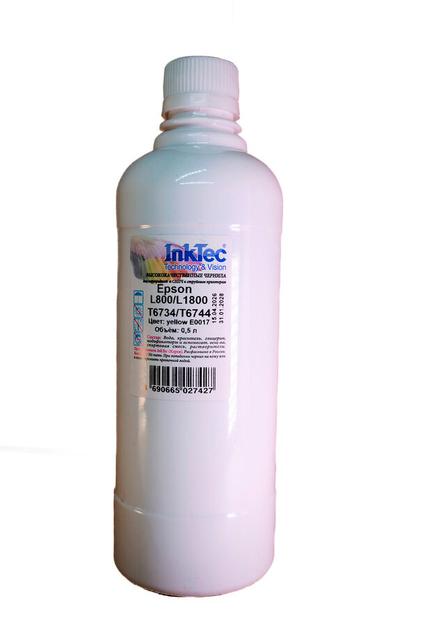 Чернила InkTec (E0017) для Epson L800/ L1800 (T6734/  T6744), Y, 0,5 л.