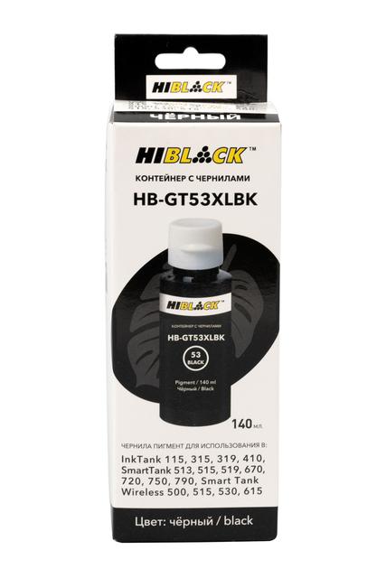 Контейнер с чернилами Hi-Black (HB-GT53XL) для HP Ink Tank 410/ Smart Tank 515, BK pigm, 140ml