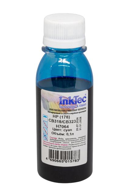 Чернила InkTec (H7064) для HP CB318/  CB323 (№178), C, 0,1 л.