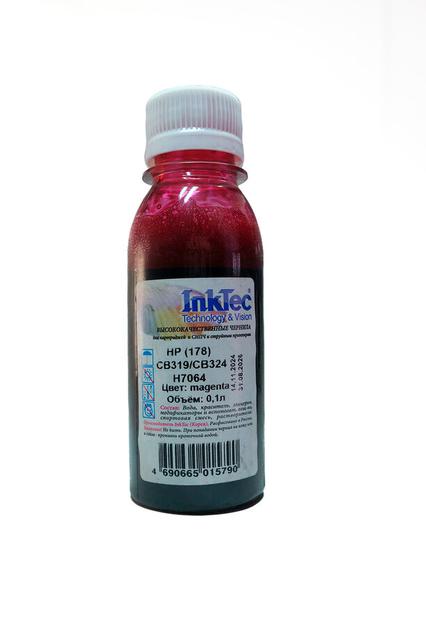 Чернила InkTec (H7064) для HP CB319/  CB324 (№178), M, 0,1 л.