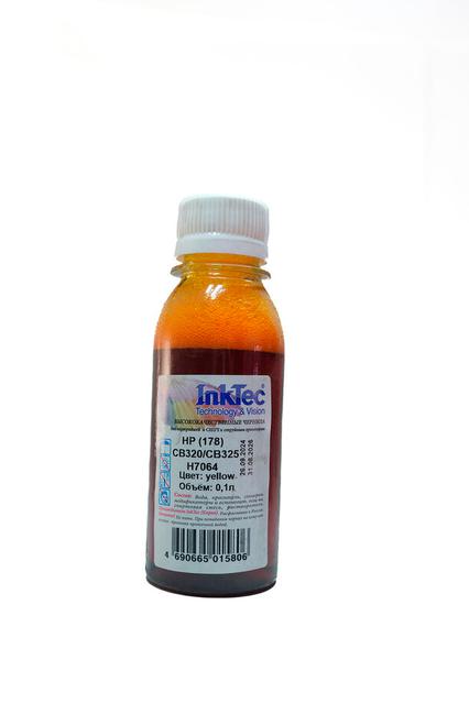 Чернила InkTec (H7064) для HP CB320/  CB325 (№178), Y, 0,1 л.