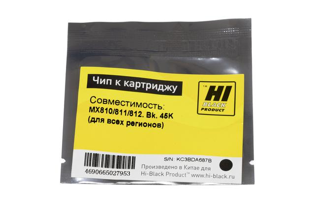 Чип Hi-Black к картриджу Lexmark MX810/ 811/ 812, Bk, 45K (для всех регионов)